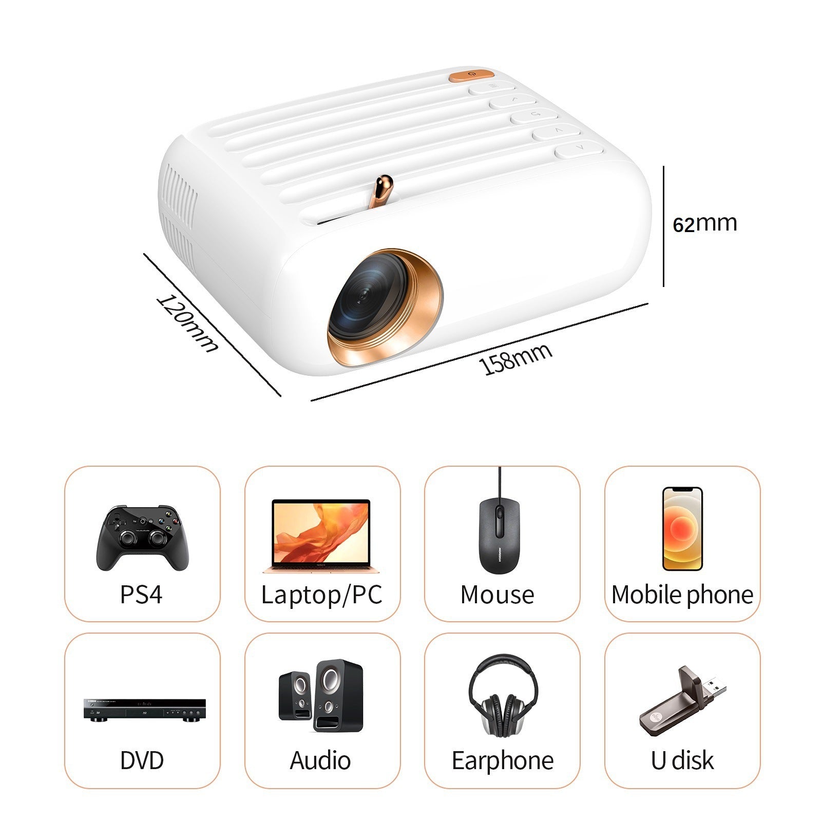 Mini Projector (Portable, Wireless)